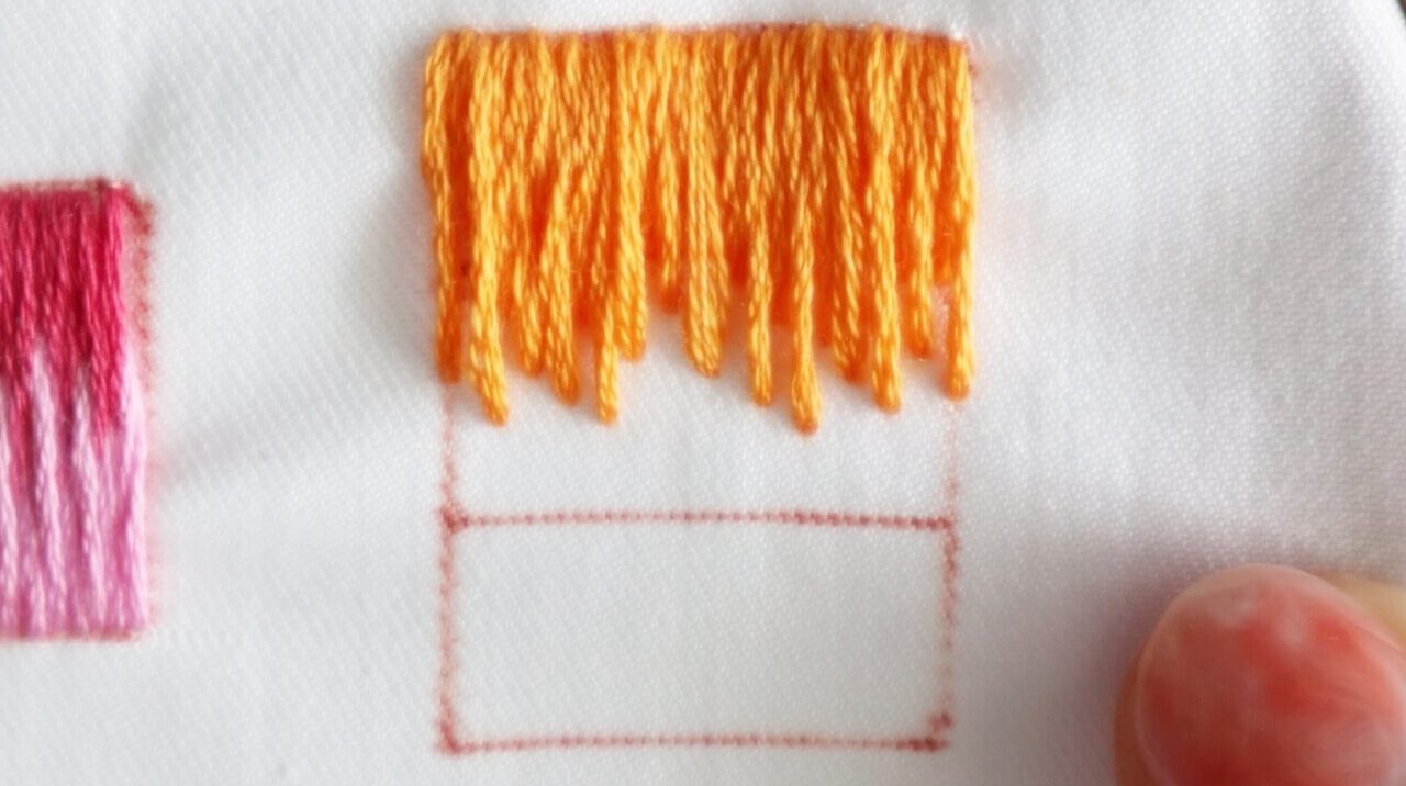 3段のロングアンドショートステッチの縫い方