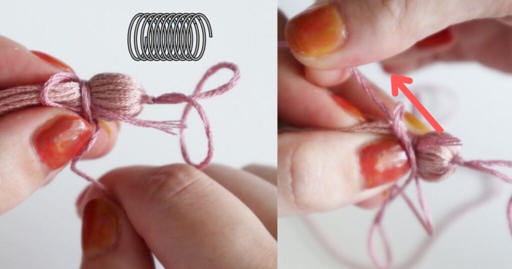 刺繍糸1カセで紐付きタッセル1個を作る方法